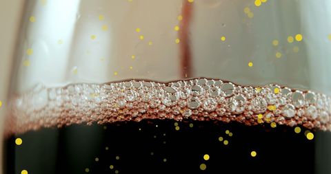 Christmas Bubbles in Red Wine Glass Sparkling Celebration - Download Free Stock Images Pikwizard.com