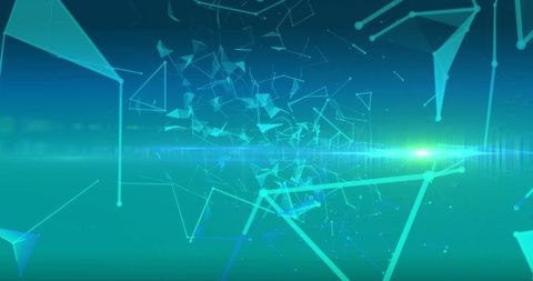 Abstract Geometric Network on Glowing Digital Background - Download Free Stock Images Pikwizard.com