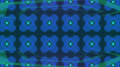 Dynamic Blue and Green Cross Pattern Animation