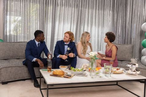 Elegant Wedding Reception Celebration with Friends