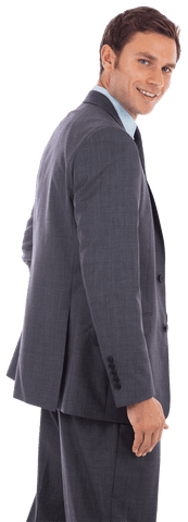 Professional Smiling Businessman in Gray Suit Transparent Background