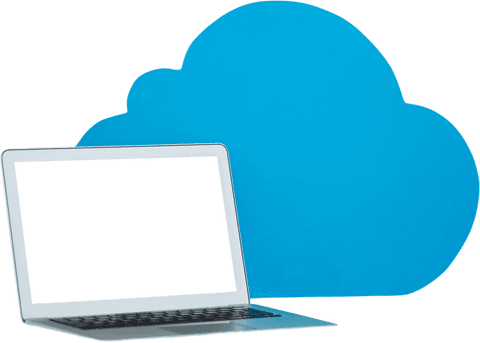 transparent laptop and cloud technology concept design - Download Free Stock Videos Pikwizard.com