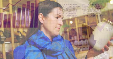 Female Customer Analyzing Product in Modern Food Store