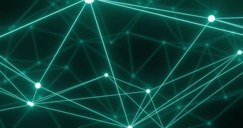 Futuristic Digital Network with Glowing Nodes on Black Background - Download Free Stock Images Pikwizard.com