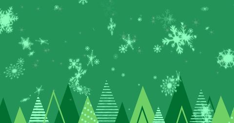 Winter Wonderland with Falling Snowflakes and Trees