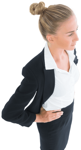 Confident Blonde Businesswoman Standing Transparent Background