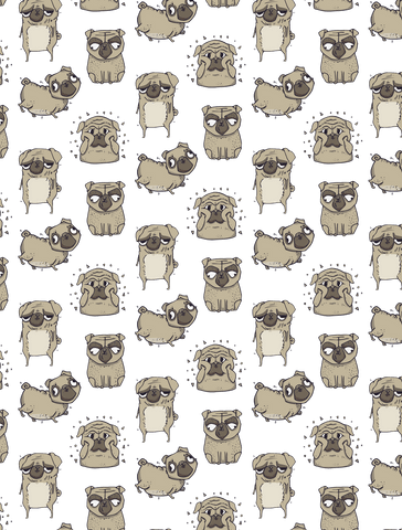 cute pug dog pattern on transparent background for digital use - Download Free Stock Videos Pikwizard.com
