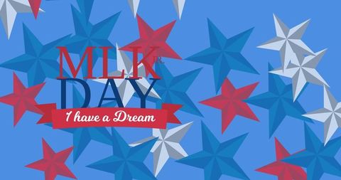 Martin Luther King Jr. Day Banner with Patriotic Star Background