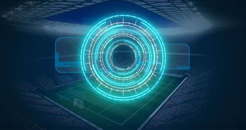 Futuristic Data Interface Overlay in Sports Stadium - Download Free Stock Images Pikwizard.com