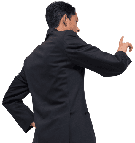 biracial businessman pointing on transparent background detailed png - Download Free Stock Videos Pikwizard.com