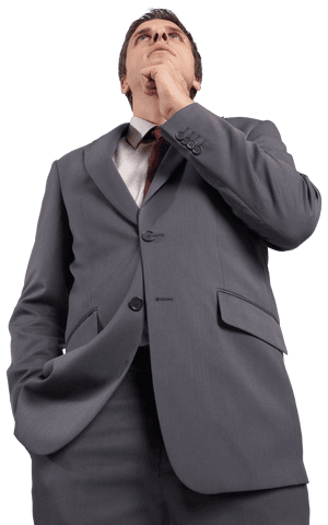 thoughtful businessman considering decisions, transparent background - Download Free Stock Videos Pikwizard.com