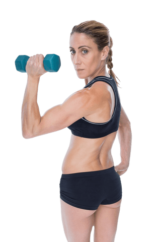 confident woman exercising with dumbbells on transparent background - Download Free Stock Videos Pikwizard.com