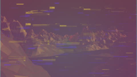 Abstract 3D Polygonal Mountains with Glitch Effect