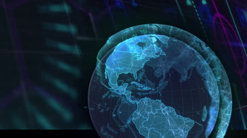 Animated Globe with Digital Data Networks