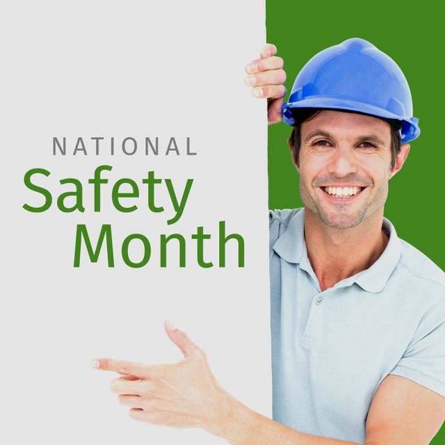 National Safety Month Awareness with Confident Architect in Workwear - Download Free Stock Templates Pikwizard.com