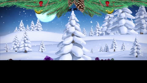 Festive Animated Christmas Scene with Santa and Reindeer