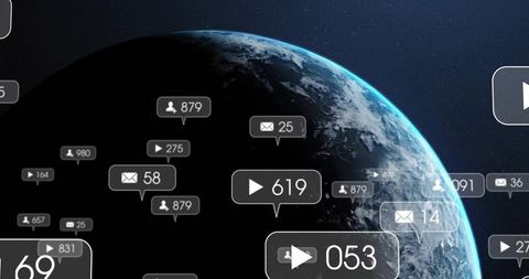 Digital Connectivity Concept with Earth in Outer Space