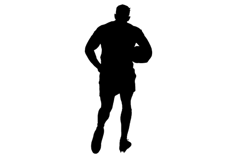 Silhouette male figure on transparent background outdoor activity