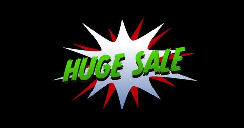 Comic Style Huge Sale Bright Graphic Design
