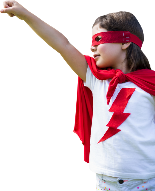 Transparent Young Girl in Red Cape Pretending Superhero - Download Free Stock Videos Pikwizard.com