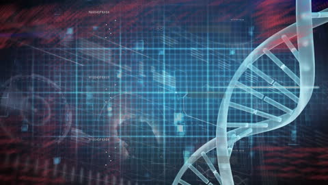 DNA Strand and Data Processing Animation