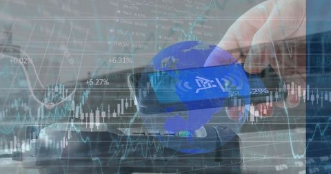 global digital payment with stock and business data - Download Free Stock Images Pikwizard.com
