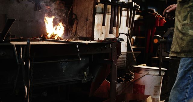 Blacksmithing Workshop with Active Forge and Tools - Download Free Stock Images Pikwizard.com