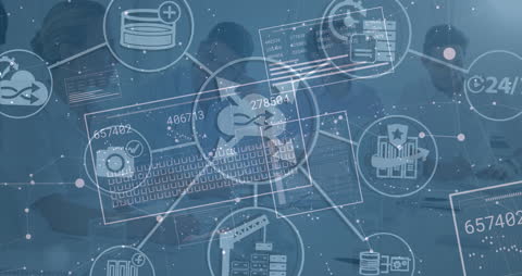 Abstract Tech Network with Overlaying Mixed Identity Team Theme