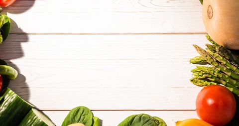 Fresh Raw Vegetables Frame on Wooden Surface - Download Free Stock Images Pikwizard.com