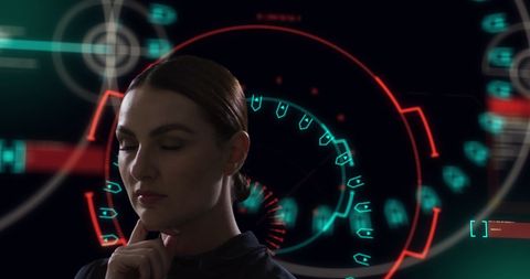 Futuristic interface hologram display vision