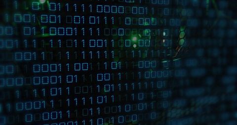 Binary Code Virtual Background in Dark Server Room Ambience - Download Free Stock Images Pikwizard.com