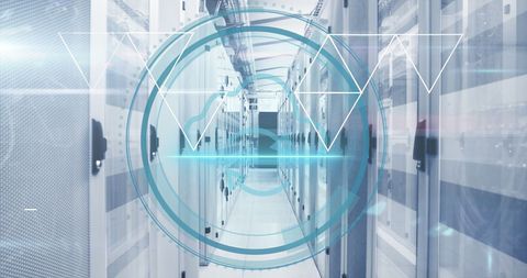 Futuristic Data Center with Digital Hud Interface - Download Free Stock Images Pikwizard.com