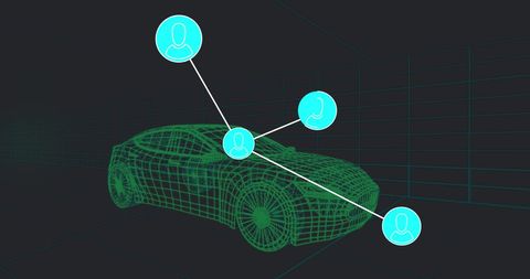 3D Car Model Networking and Engineering Connections Concept - Download Free Stock Images Pikwizard.com