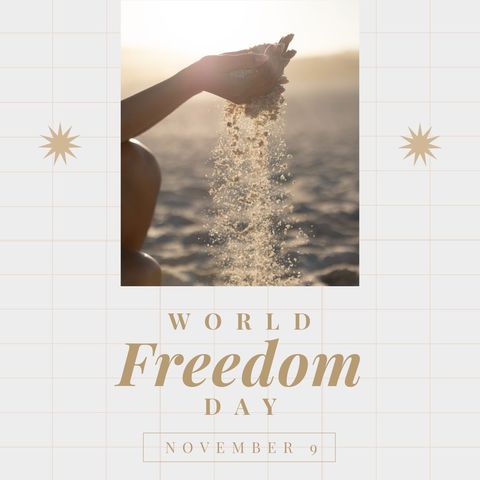 World Freedom Day Beach Celebration at Sunset - Download Free Stock Templates Pikwizard.com