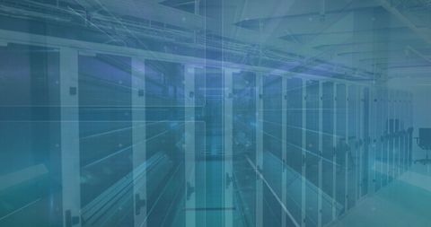 Futuristic Server Room with Virtual Data Overlay - Download Free Stock Images Pikwizard.com