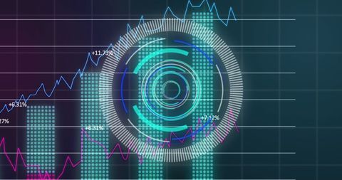 Futuristic Financial Data Processing with Digital Interface Elements - Download Free Stock Images Pikwizard.com