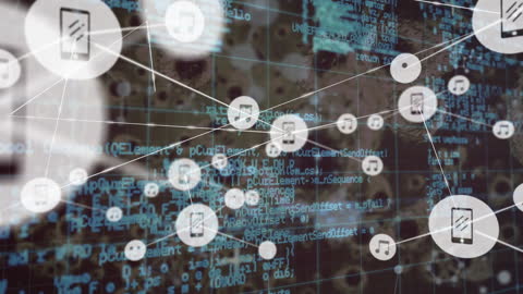 Digital Networking and Security Concept with Data Overlay