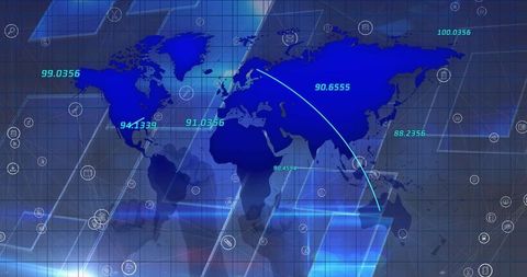 Global Digital Network with Data Points on World Map - Download Free Stock Images Pikwizard.com