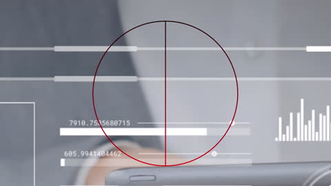 Digital Interface with Data Analytics Over Businessman Using Tablet