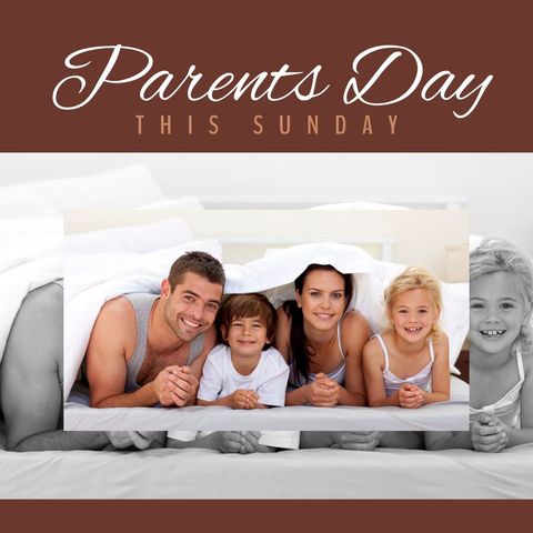 Happy Family Celebrating Parents Day in Cozy Bed