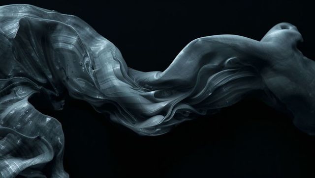 Flowing Silvery Ribbon in Dark Space