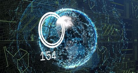 Futuristic Digital Data Processing on Global Network - Download Free Stock Images Pikwizard.com