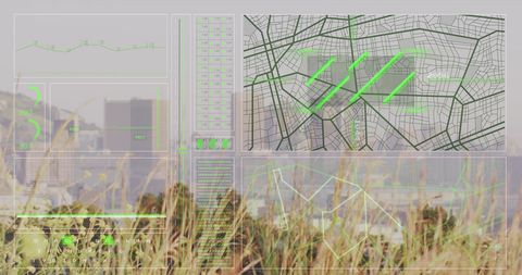 futuristic interface design with cityscape background - Download Free Stock Images Pikwizard.com
