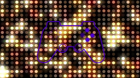 Vibrant Retro Gaming Controller Outline with Colorful Dotted Background