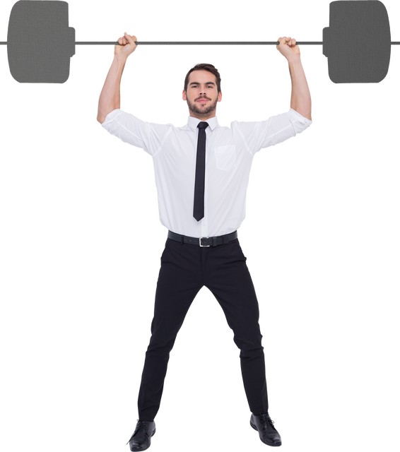 Transparent Businessman Lifting Barbell Full Body Workout Concept - Download Free Stock Videos Pikwizard.com