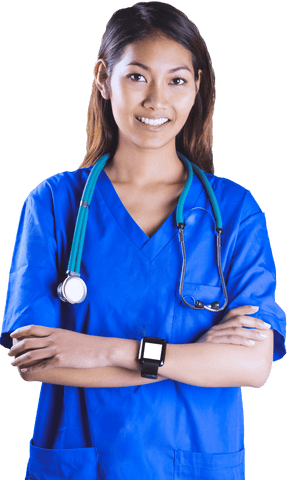 smiling asian nurse with transparent background - Download Free Stock Videos Pikwizard.com