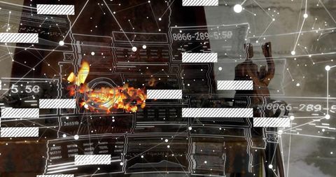 Holographic data interface over desk visualization concept