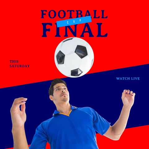 Soccer Player in Action with Bold Tournament Promotion Design - Download Free Stock Templates Pikwizard.com