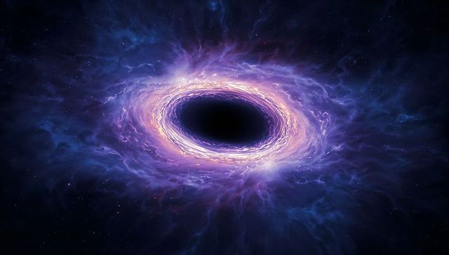 Vortex of cosmic clouds at galactic nucleus astrophysics concept