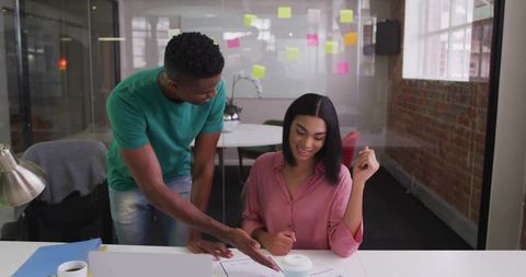 Coworkers Engaged in Collaborative Office Work